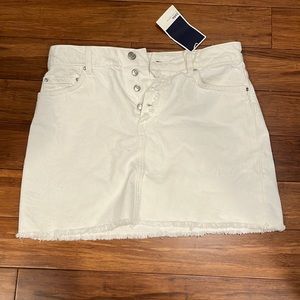 Zara White Denim Mini Skirt